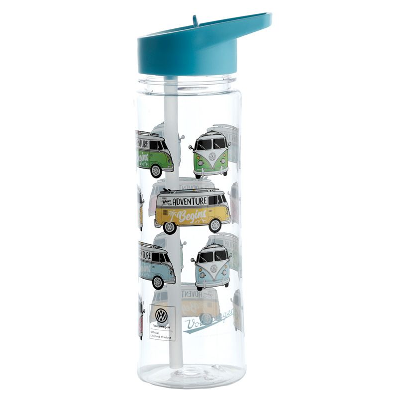 Afbeelding laden in Galerijviewer, Volkswagen busje waterfles 550ml met rietje blauw
