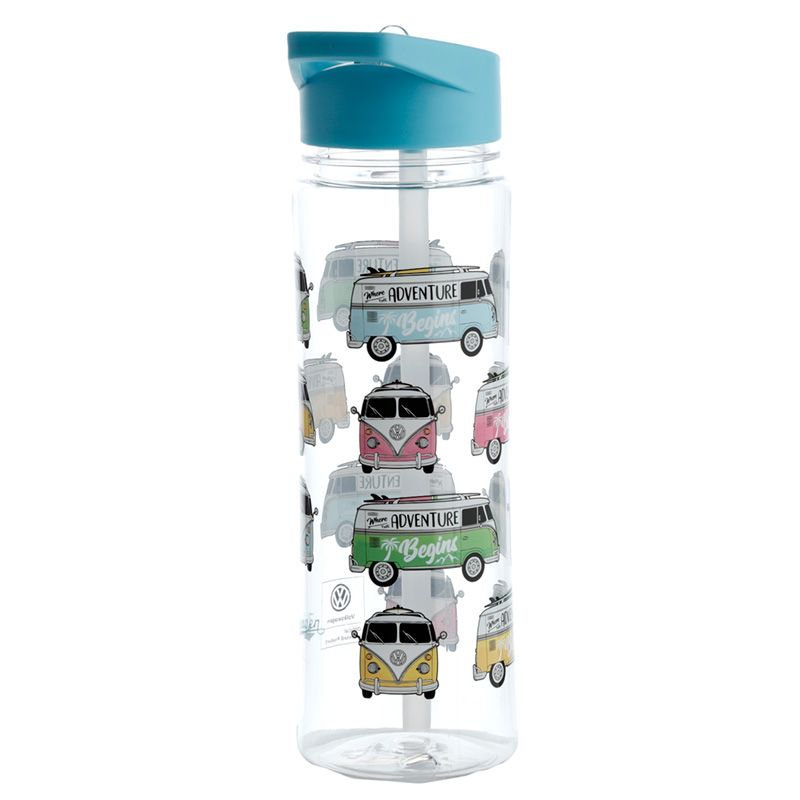 Afbeelding laden in Galerijviewer, Volkswagen busje waterfles 550ml met rietje blauw
