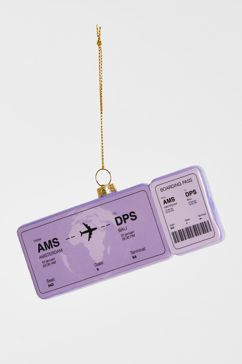 Afbeelding laden in Galerijviewer, Yup in de Boom | Boardingpass Amsterdam - Bali kerstornament
