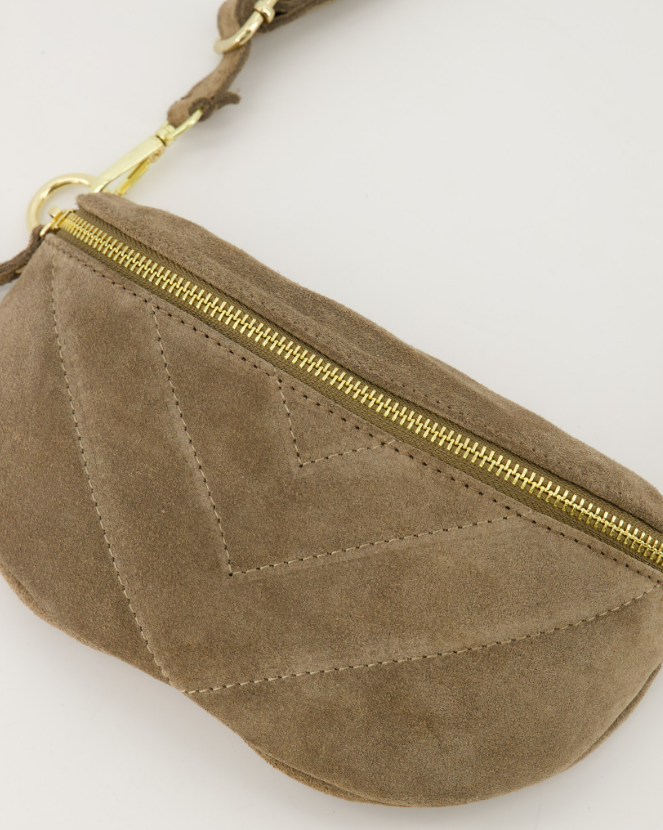 Afbeelding laden in Galerijviewer, Suede heuptas in taupe
