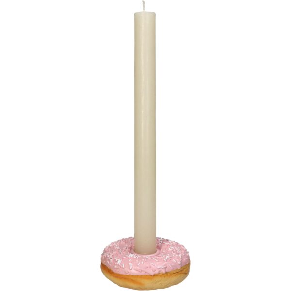 Kaarsenhouder roze donut