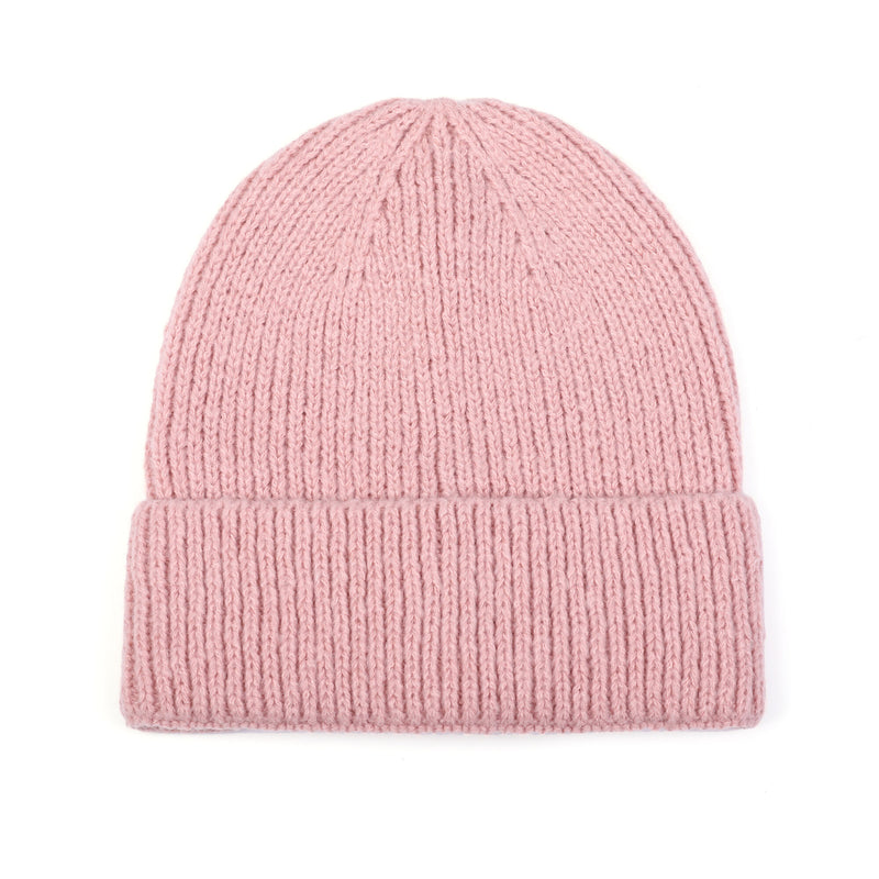 Afbeelding laden in Galerijviewer, Gebreide muts in beige, zacht roze en burgundy
