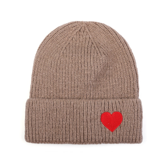 KHAKI muts met hartje