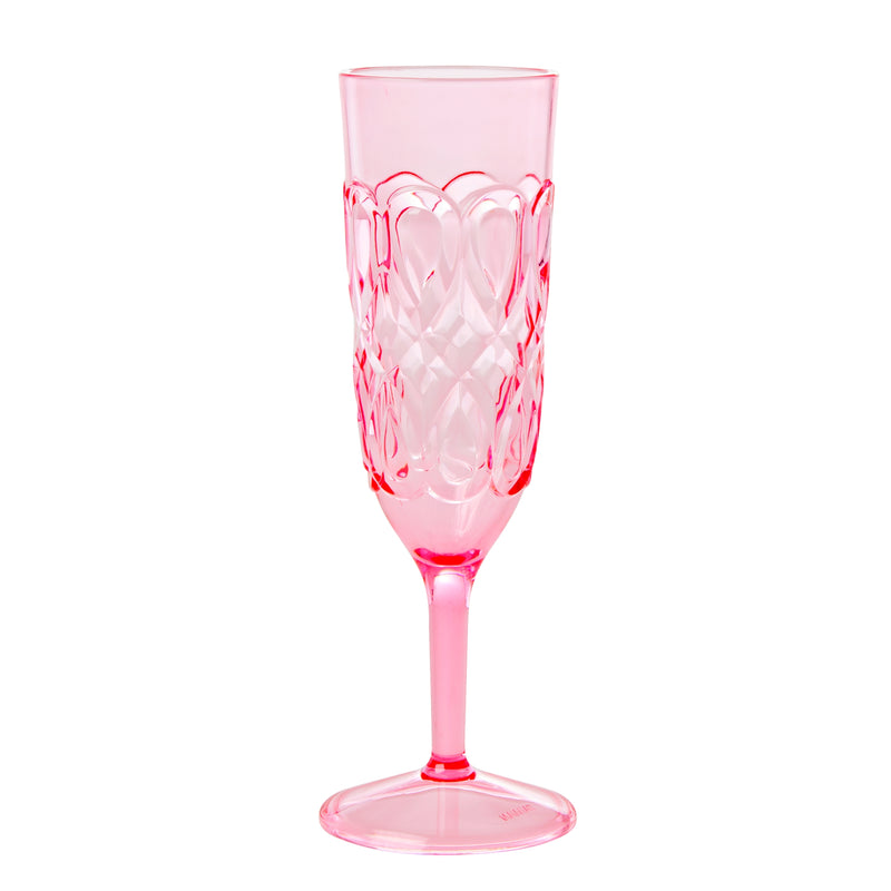Afbeelding laden in Galerijviewer, Rice - Acryl Champagneglas- doorzichtig - mint - roze - reliëfdetails
