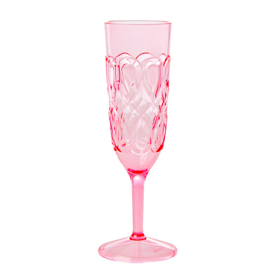 Rice - Acryl Champagneglas- doorzichtig - mint - roze - reliëfdetails