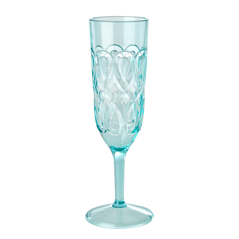 Afbeelding laden in Galerijviewer, Rice - Acryl Champagneglas- doorzichtig - mint - roze - reliëfdetails
