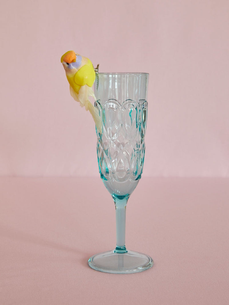Afbeelding laden in Galerijviewer, Rice - Acryl Champagneglas- doorzichtig - mint - roze - reliëfdetails
