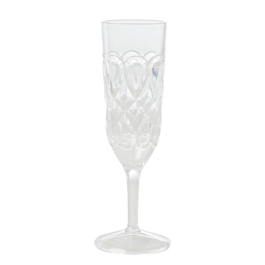 Rice - Acryl Champagneglas- doorzichtig - mint - roze - reliëfdetails