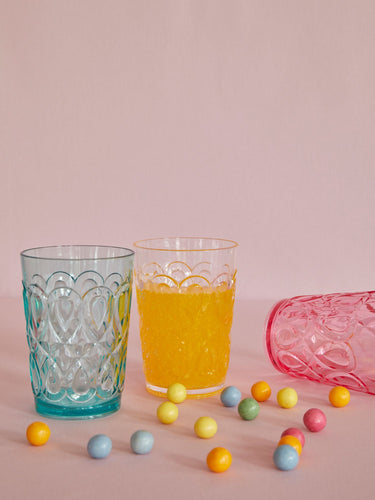 Rice - Acryl glas - doorzichtig - mint - roze - reliëfdetails