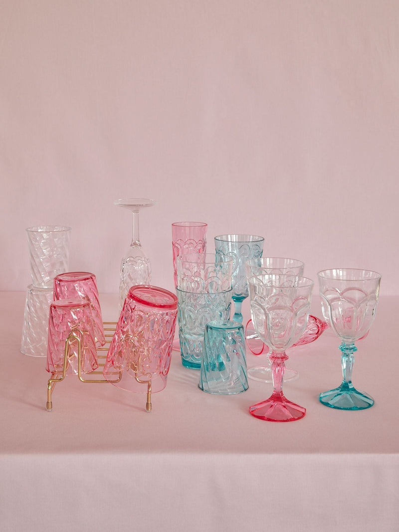Afbeelding laden in Galerijviewer, Rice - Acryl glas - doorzichtig - mint - roze - reliëfdetails
