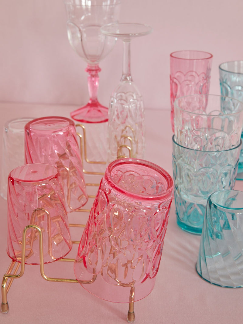 Afbeelding laden in Galerijviewer, Rice - Acryl glas - doorzichtig - mint - roze - reliëfdetails
