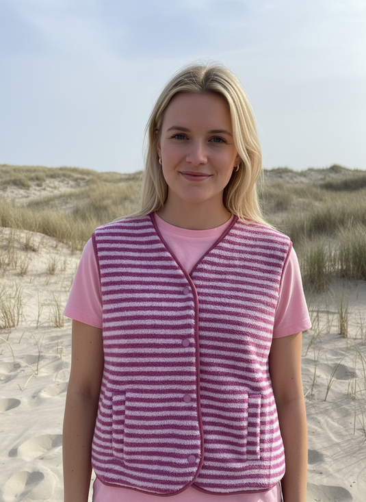 Teddy Gilet Roze