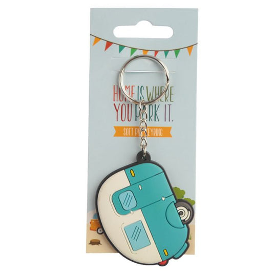 Home is where you park it caravan sleutelhanger blauw