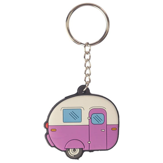 Home is where you park it caravan sleutellabel sleutelhanger roze
