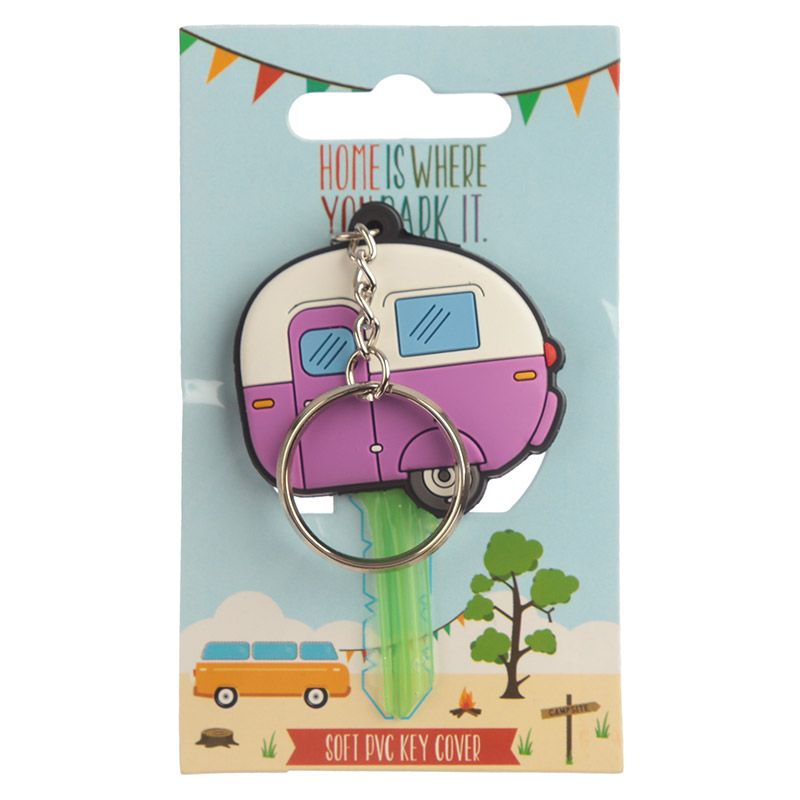 Afbeelding laden in Galerijviewer, Home is where you park it caravan sleutellabel sleutelhanger roze
