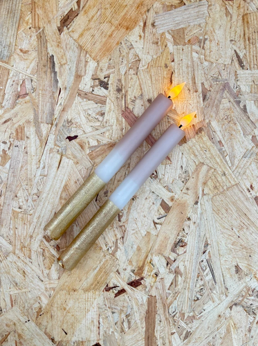 LED kaarsen Licht Bruin/Goud per 2