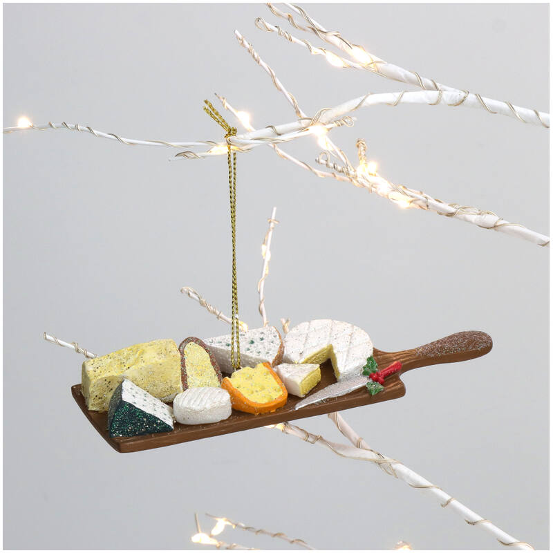 Afbeelding laden in Galerijviewer, Kerstornament Kaasplateau met glitters
