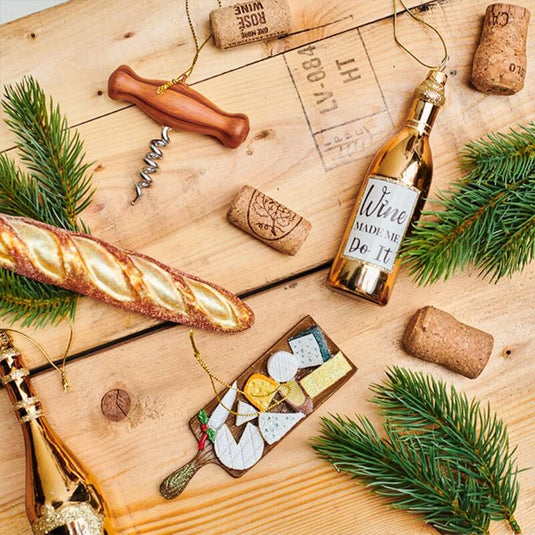 Kerstornament Kaasplateau met glitters