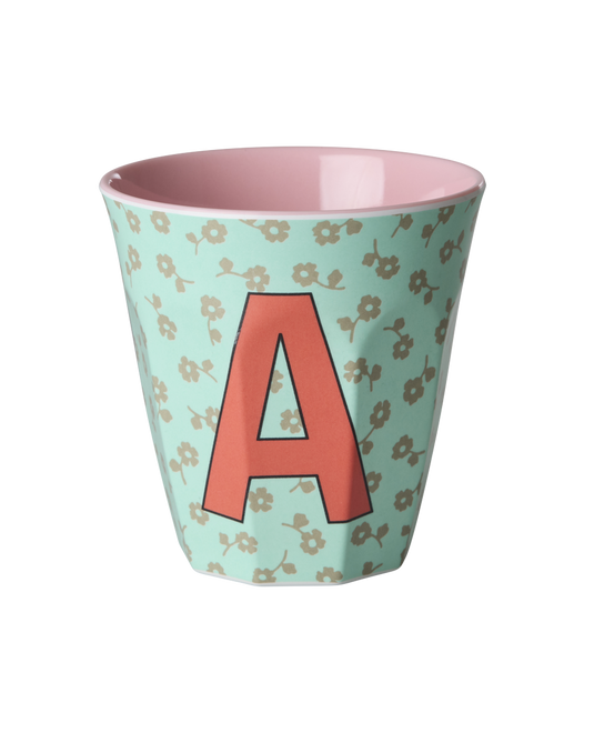 Rice - Melamine Alfabetbekers Bloemen - Roze Tinten