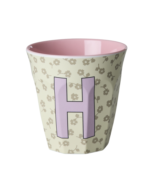 Rice - Melamine Alfabetbekers Bloemen - Roze Tinten