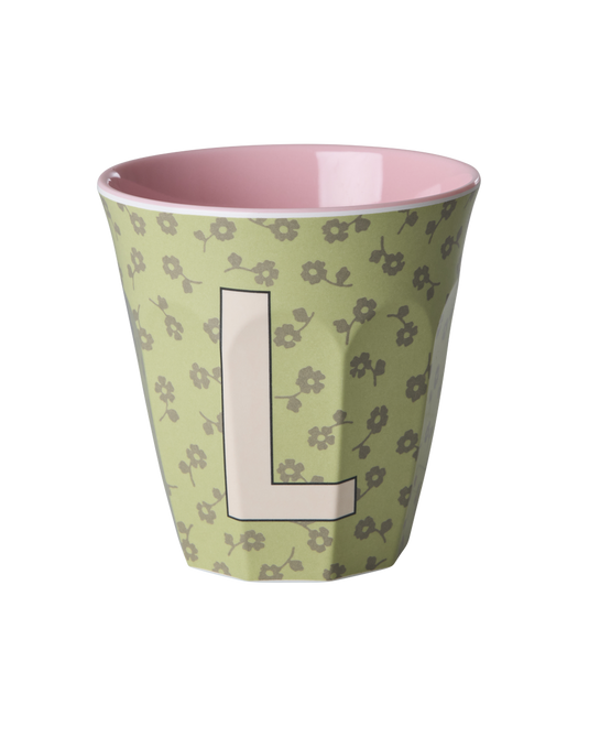 Rice - Melamine Alfabetbekers Bloemen - Roze Tinten