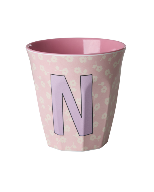 Rice - Melamine Alfabetbekers Bloemen - Roze Tinten