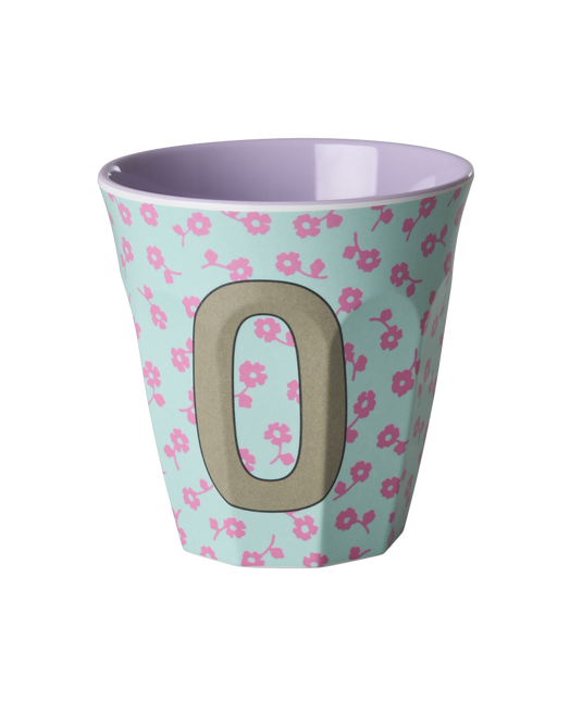 Rice - Melamine Alfabetbekers Bloemen - Roze Tinten