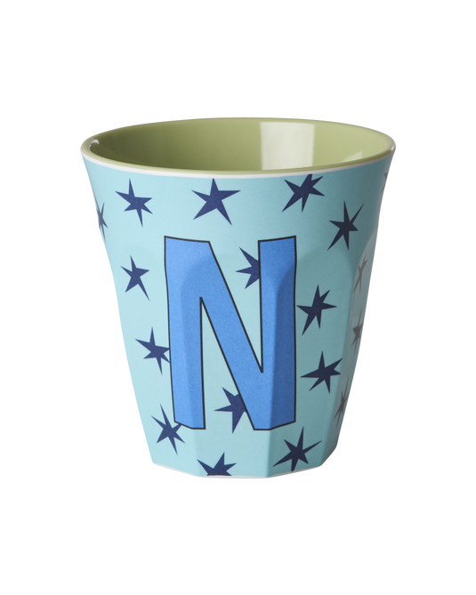 Rice - Melamine Alfabetbekers Sterren - Blauwe Tinten