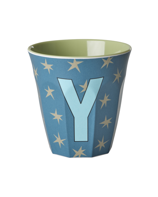Rice - Melamine Alfabetbekers Sterren - Blauwe Tinten