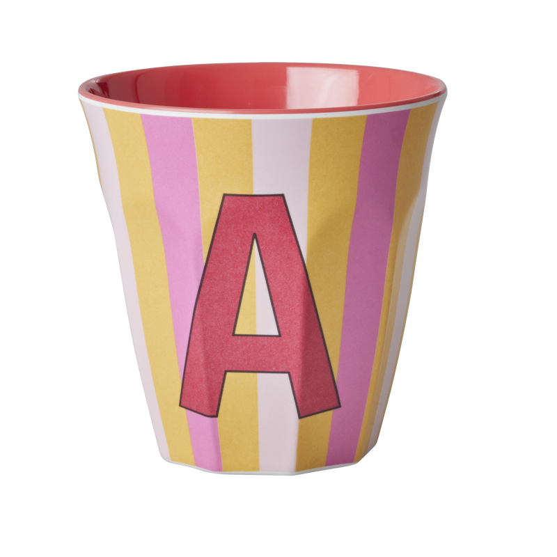 Afbeelding laden in Galerijviewer, Rice - Melamine Alfabetbekers Strepen - Roze Tinten
