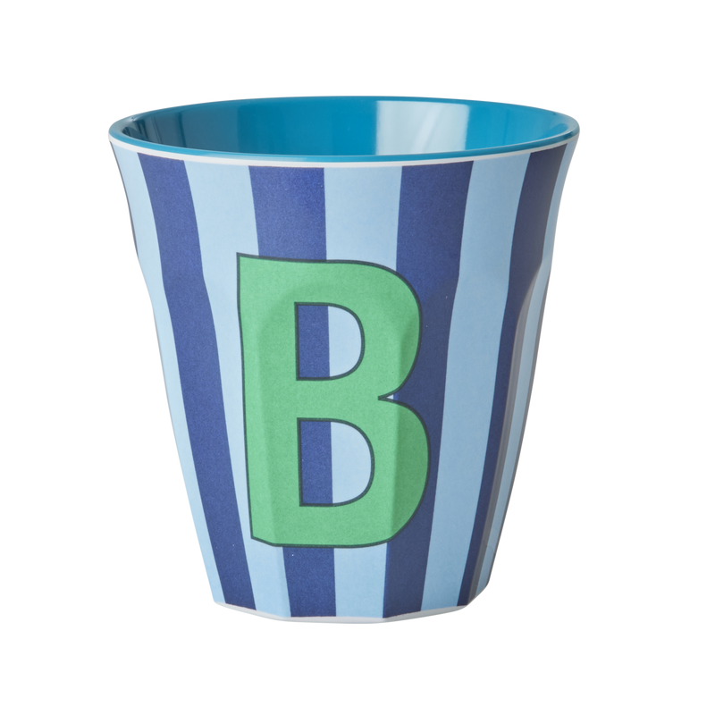 Afbeelding laden in Galerijviewer, Rice - Melamine Alfabetbekers Strepen - Blauwe Tinten
