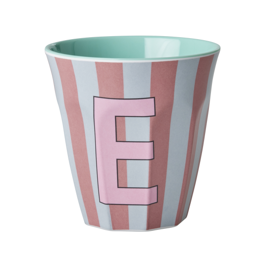 Rice - Melamine Alfabetbekers Strepen - Roze Tinten
