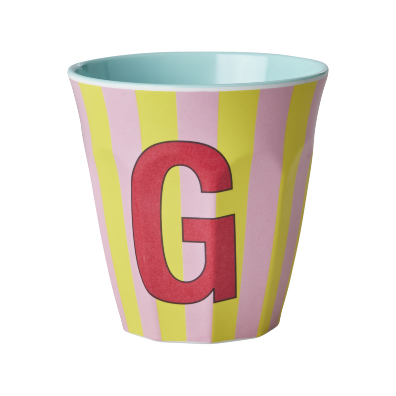 Afbeelding laden in Galerijviewer, Rice - Melamine Alfabetbekers Strepen - Roze Tinten
