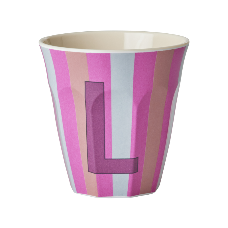 Afbeelding laden in Galerijviewer, Rice - Melamine Alfabetbekers Strepen - Roze Tinten
