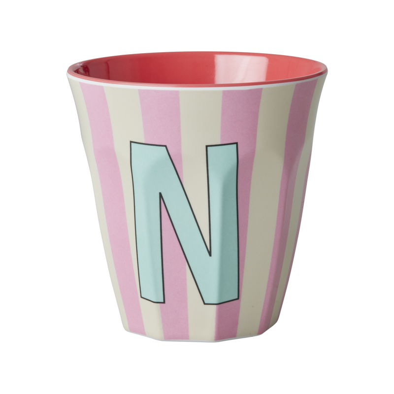 Afbeelding laden in Galerijviewer, Rice - Melamine Alfabetbekers Strepen - Roze Tinten
