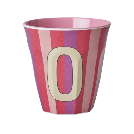 Rice - Melamine Alfabetbekers Strepen - Roze Tinten