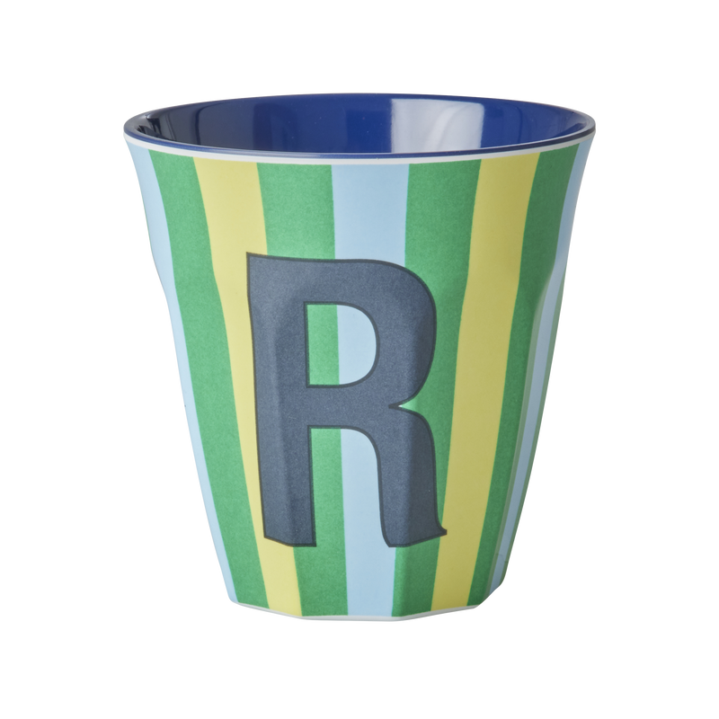Afbeelding laden in Galerijviewer, Rice - Melamine Alfabetbekers Strepen - Blauwe Tinten

