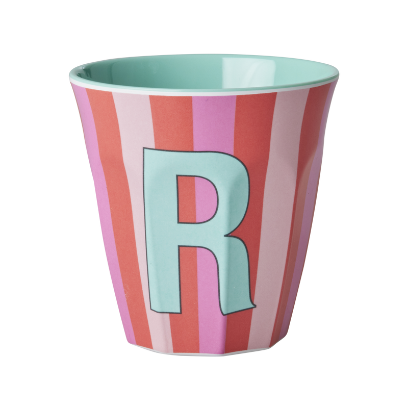 Afbeelding laden in Galerijviewer, Rice - Melamine Alfabetbekers Strepen - Roze Tinten

