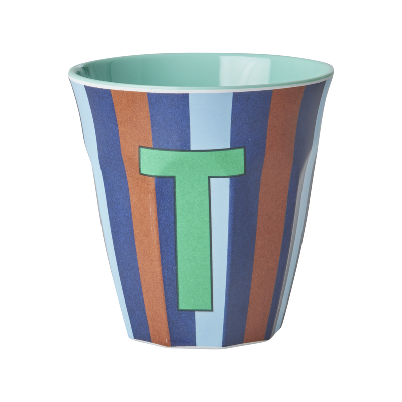 Afbeelding laden in Galerijviewer, Rice - Melamine Alfabetbekers Strepen - Blauwe Tinten
