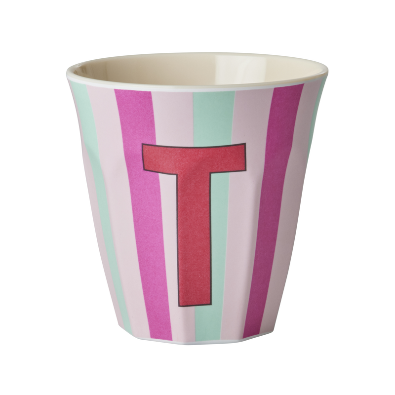 Afbeelding laden in Galerijviewer, Rice - Melamine Alfabetbekers Strepen - Roze Tinten
