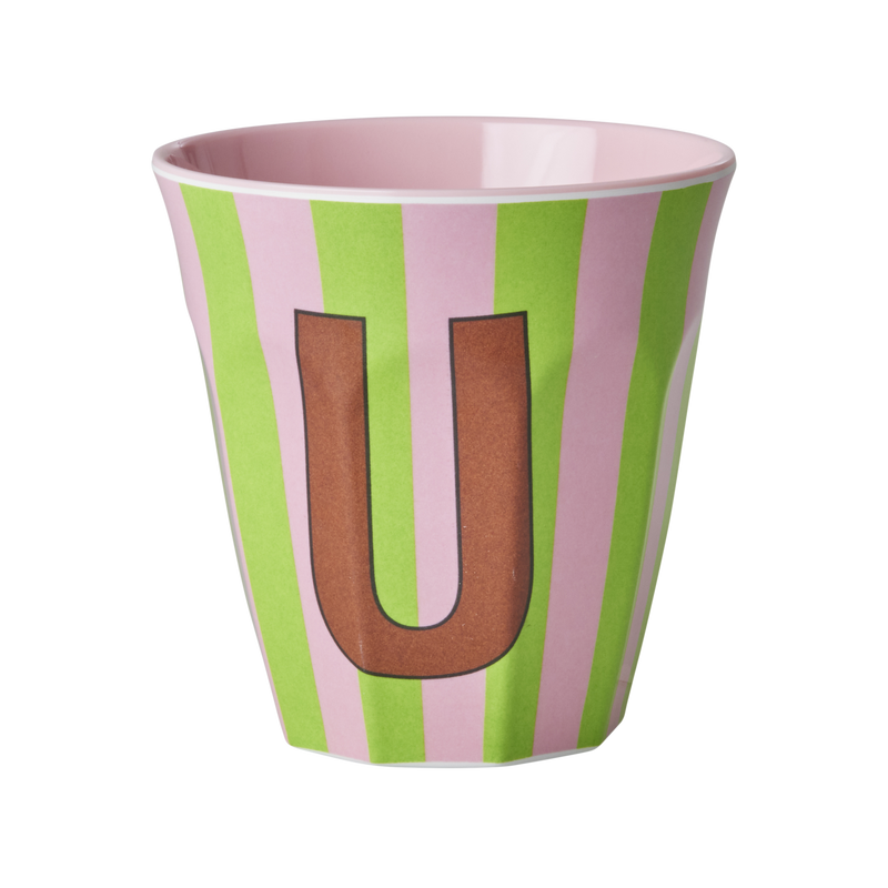 Afbeelding laden in Galerijviewer, Rice - Melamine Alfabetbekers Strepen - Roze Tinten
