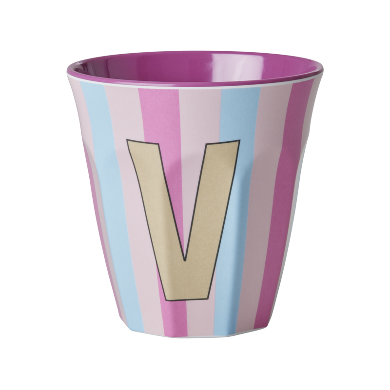 Afbeelding laden in Galerijviewer, Rice - Melamine Alfabetbekers Strepen - Roze Tinten
