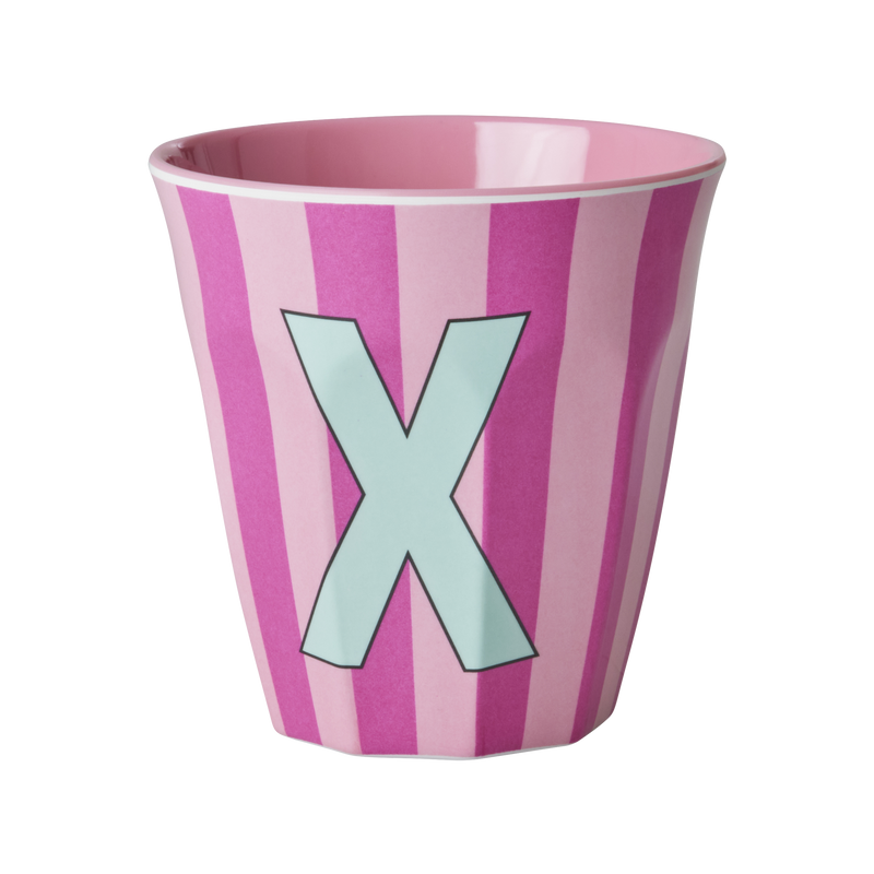 Afbeelding laden in Galerijviewer, Rice - Melamine Alfabetbekers Strepen - Roze Tinten
