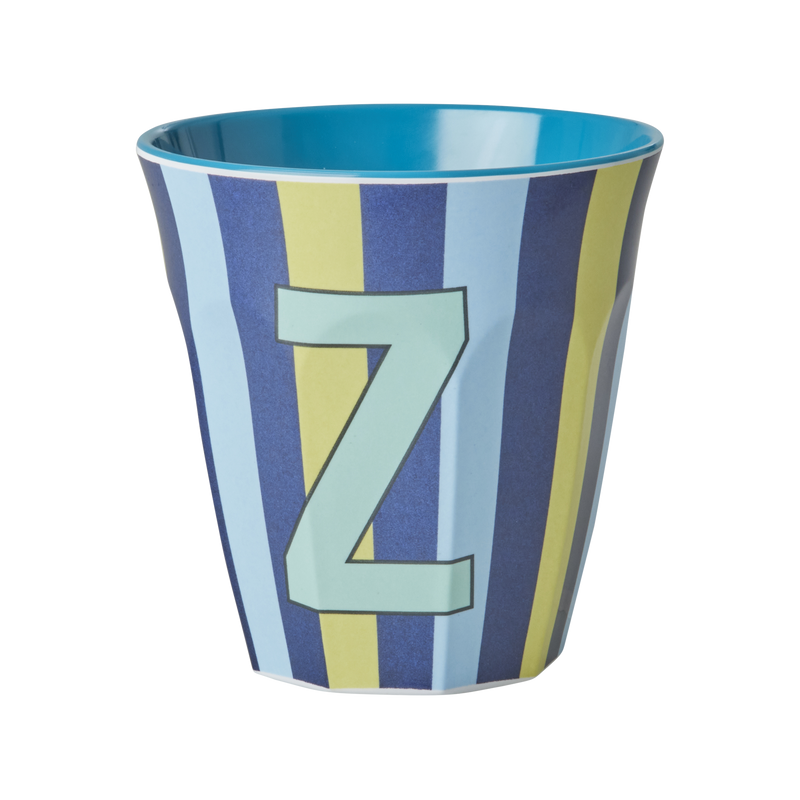 Afbeelding laden in Galerijviewer, Rice - Melamine Alfabetbekers Strepen - Blauwe Tinten
