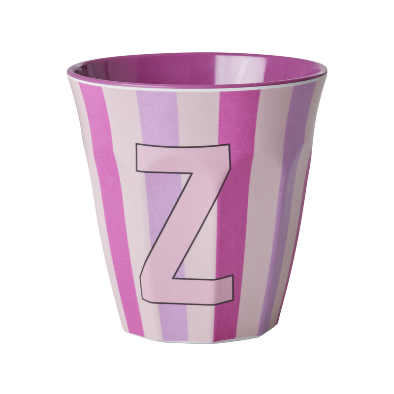 Afbeelding laden in Galerijviewer, Rice - Melamine Alfabetbekers Strepen - Roze Tinten

