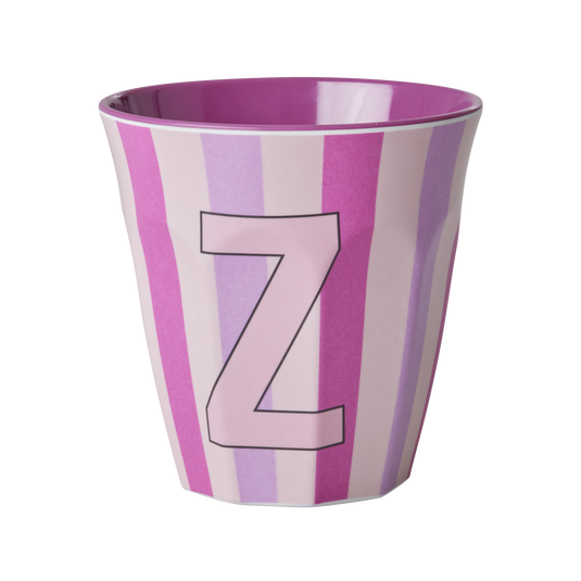 Rice - Melamine Alfabetbekers Strepen - Roze Tinten