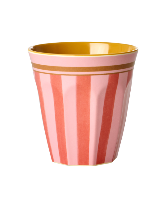 Rice - Melamine beker - Organic Stripes Roze Print - medium