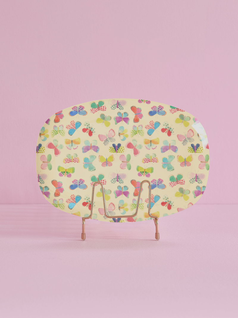 Afbeelding laden in Galerijviewer, Rice – Melamine Groot- Butterfly Print – bord
