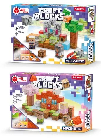 Magnetische bouwset CraftBlocks – 48-delig | Kubus