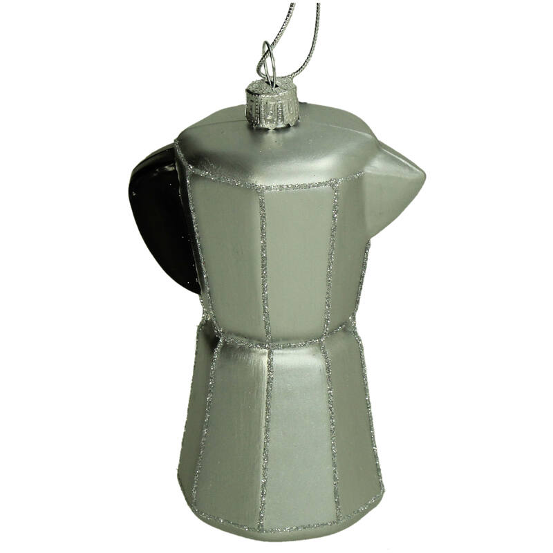 Afbeelding laden in Galerijviewer, Xmas Ornament Espresso Maker Percolator Glas Zilver

